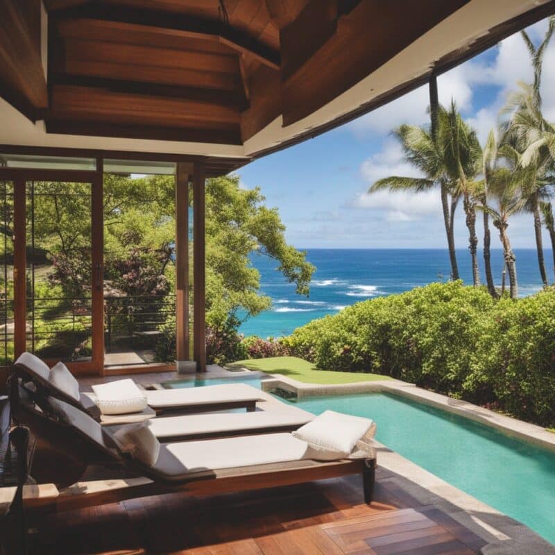 villa in Hawaii with pool and ocean view