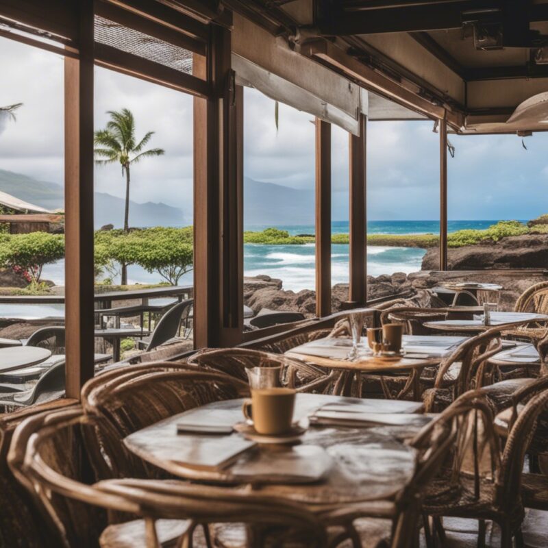 cafe in Hawaiis ocean view