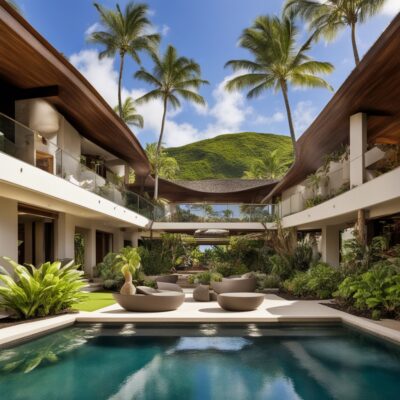 Luxury villa garden in Hawaii 2